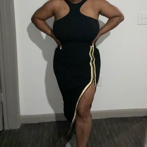 Cocktail dress with split